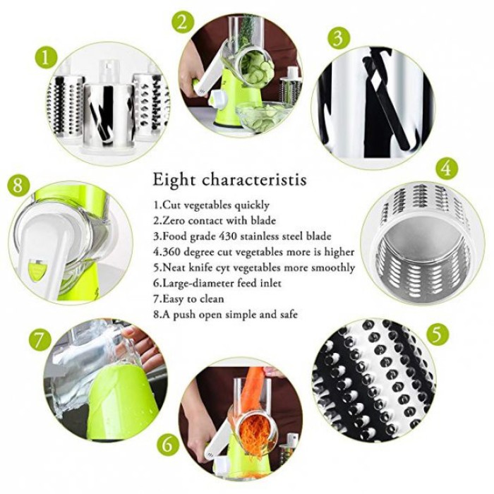 Овочерізка для моркви зеленая, Шинківка з контейнером, Овочерізка для моркви Терка слайсер овочів TW-54