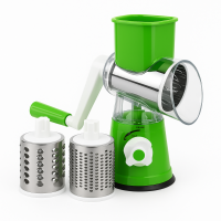 Овочерізка мультислайсер Tabletop Drum Grater Kitchen Master Терка для овочів та фруктів 3 насадки. Колір: зелений