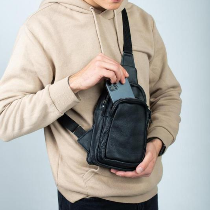 Чоловіча міська сумка крос-боді, Сумка кобура наплічна мішок через плече чоловіча LR-93