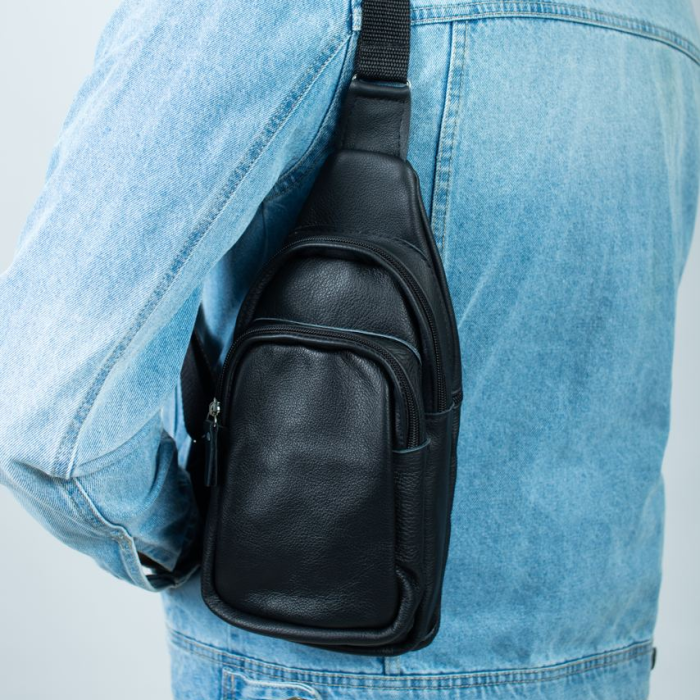 Чоловіча міська сумка крос-боді, Сумка кобура наплічна мішок через плече чоловіча LR-93