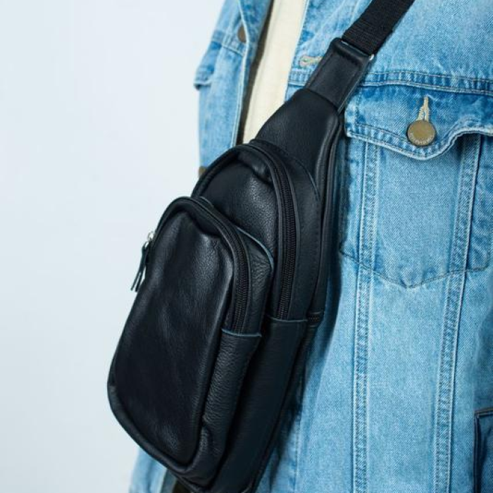 Чоловіча міська сумка крос-боді, Сумка кобура наплічна мішок через плече чоловіча LR-93