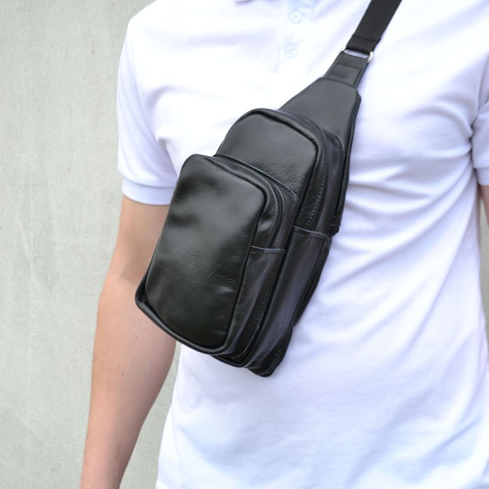 Чоловіча міська сумка крос-боді, Сумка кобура наплічна мішок через плече чоловіча LR-93
