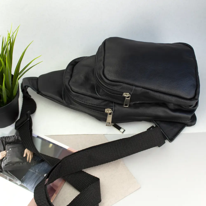 Чоловіча стильна сумка слінг, Чоловіча ділова сумка крос-боді Шкіряна крос-боді XL-19