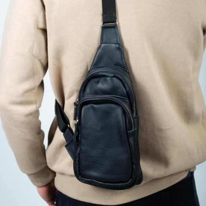 Чоловіча стильна сумка слінг, Чоловіча ділова сумка крос-боді Шкіряна крос-боді XL-19
