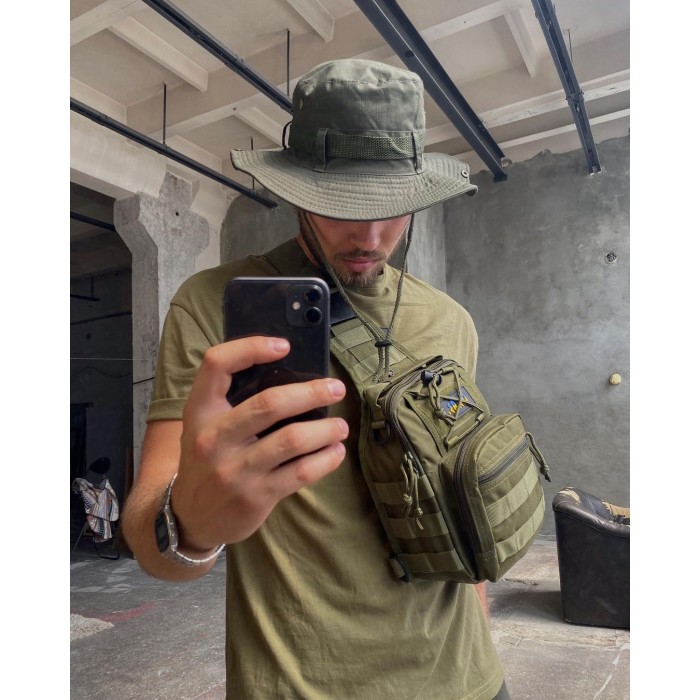 Армійська чоловіча сумка нагрудна, Чоловіча тактична сумка барсетка через плече кобура наплічна JR-65