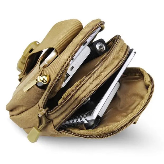 Тактична сумка - сумка для телефону, система MOLLE органайзер тактичний з кордури. Колір: койот XM-42