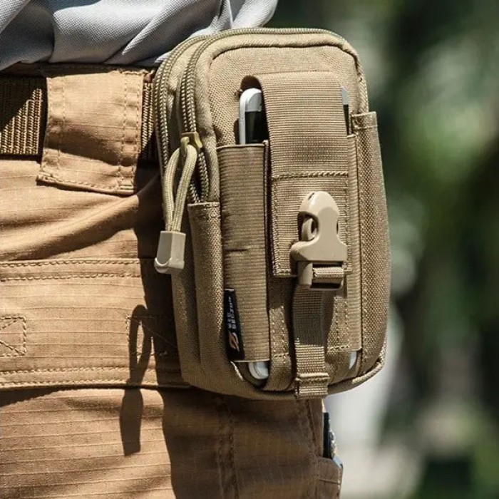Тактична сумка - сумка для телефону, система MOLLE органайзер тактичний з кордури. Колір: койот YO-86