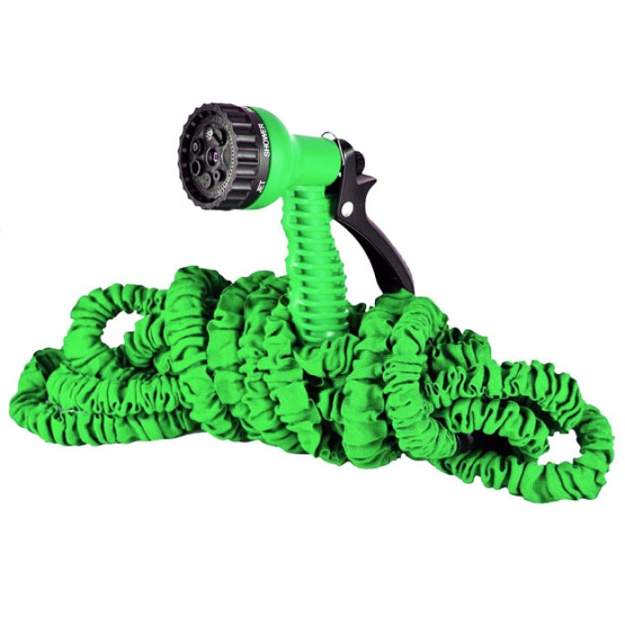 Шланг садовий Magic House 7.5 м з розпилювачем (6 режимів). Колір: зелений CY-54
