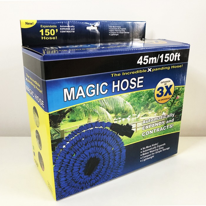 Шланг садовий Magic House 7.5 м з розпилювачем (6 режимів) Green