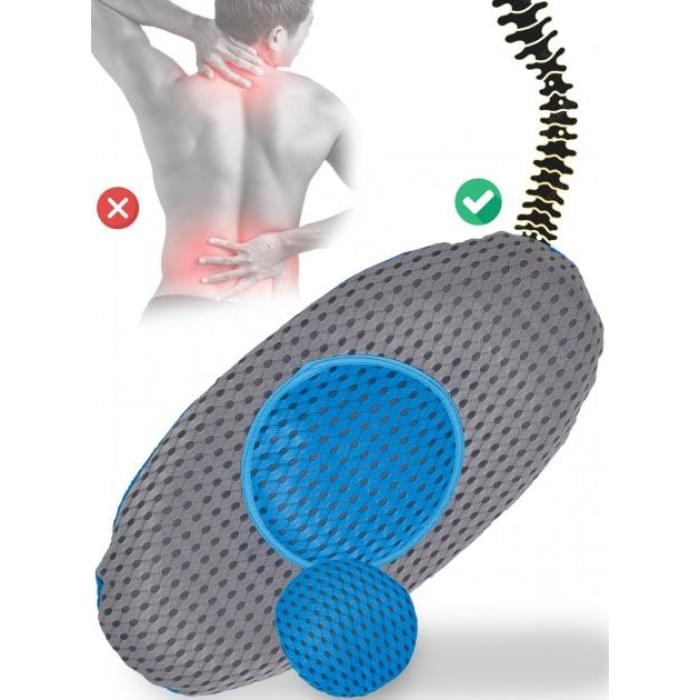 Ортопедична подушка для попереку Lumbar Support TV One. Подушка для попереку з ефектом пам'яті з м'яким тканинним покриттям, DQ-219 що дихає.