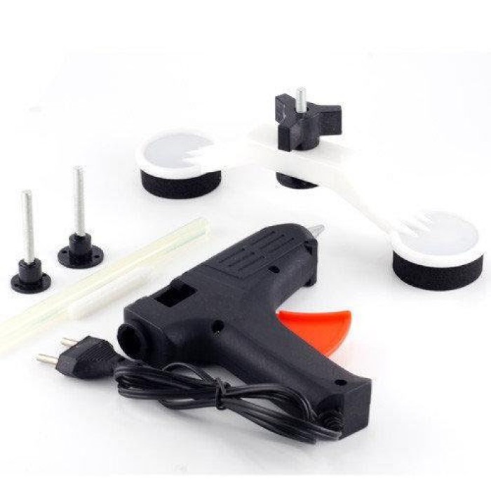 Інструмент для видалення вм'ятин на авто Clefers Pops-a-Den- Рихтування своїми руками - Клей, Пістолет, Присоска в комплекті QP-46