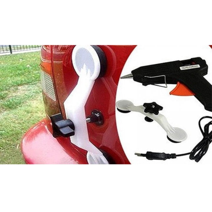 Інструмент для видалення вм'ятин на авто Clefers Pops-a-Den- Рихтування своїми руками - Клей, Пістолет, Присоска в комплекті QP-46