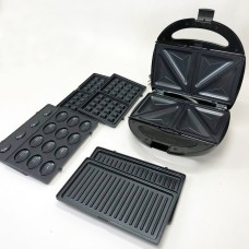 Електричний гриль для квартири Domotec, Мультипекар-вафельниця-гриль, Домашній гриль бутербродниця RF-88