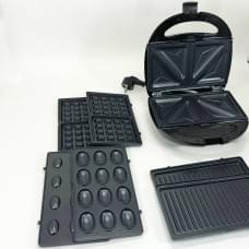 Електровафельниця для тонких вафель Domotec MS-7704 1000 W, Гриль з панелями OZ-939 для вафель