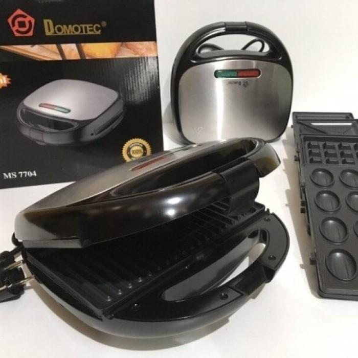 Електровафельниця для тонких вафель Domotec MS-7704 1000 W, Гриль з панелями OZ-939 для вафель