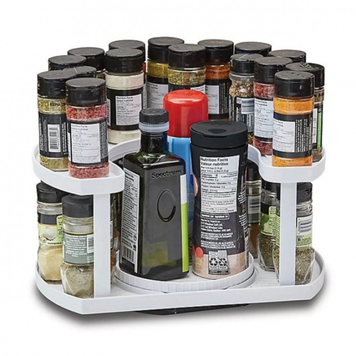 Спецівниця Spice Spinner Two-Tiered Spice Organizer, Поворотна підставка для спецій, Карусель для спецій CN-40