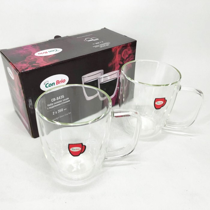 Набір склянок з подвійними стінками для кави Con, Чашки з подвійними стінками Чашки подвійним дном EU-69