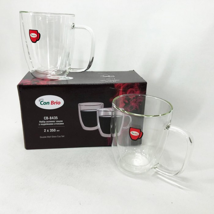 Набір склянок з подвійними стінками для кави Con, Чашки з подвійними стінками Чашки подвійним дном EU-69