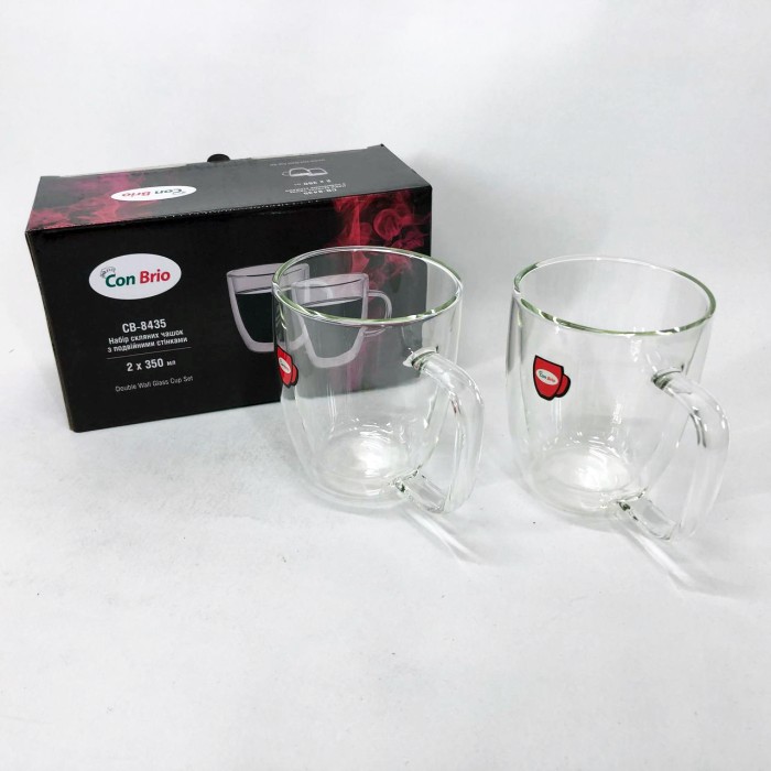 Набір склянок з подвійними стінками для кави Con, Чашки з подвійними стінками Чашки подвійним дном EU-69