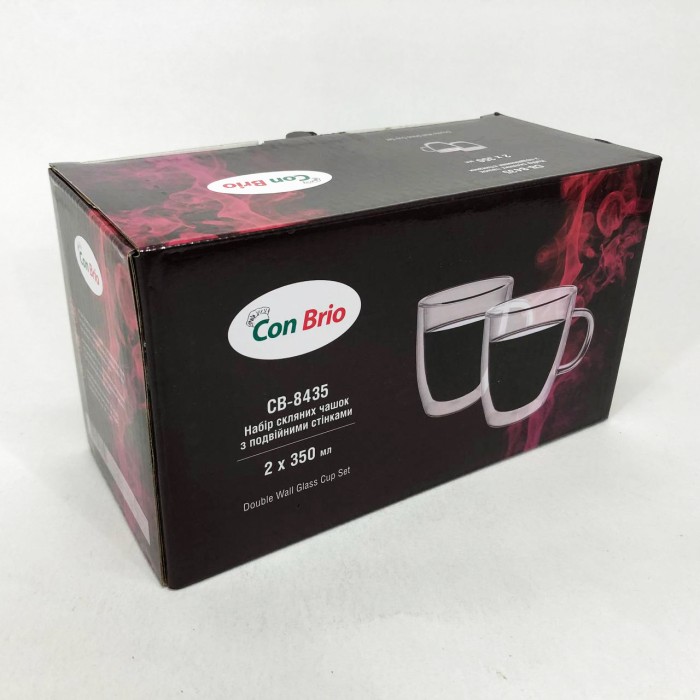 Набір склянок з подвійними стінками для кави Con, Чашки з подвійними стінками Чашки подвійним дном EU-69