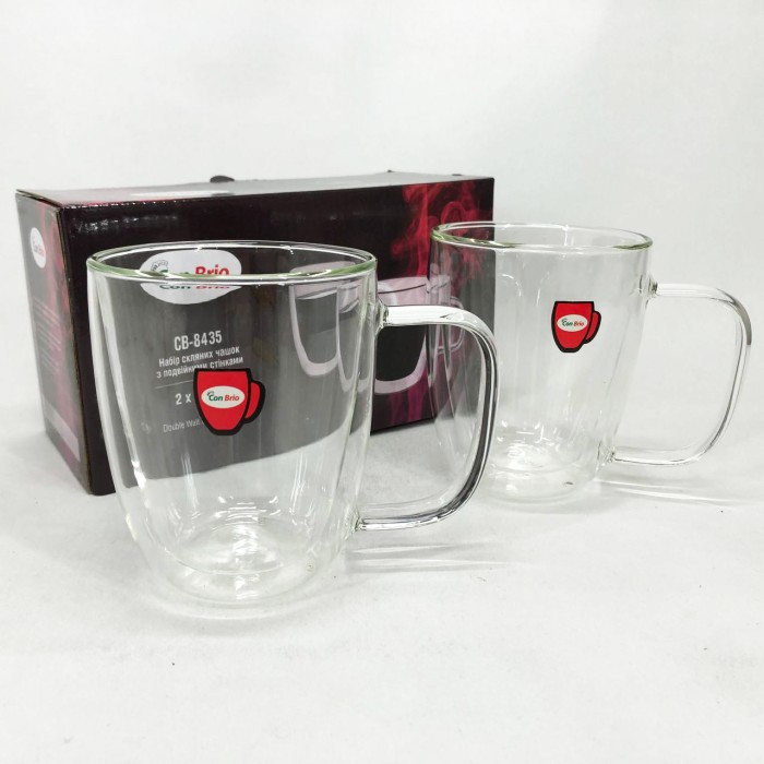 Набір склянок з подвійними стінками для кави Con, Чашки з подвійними стінками Чашки подвійним дном EU-69