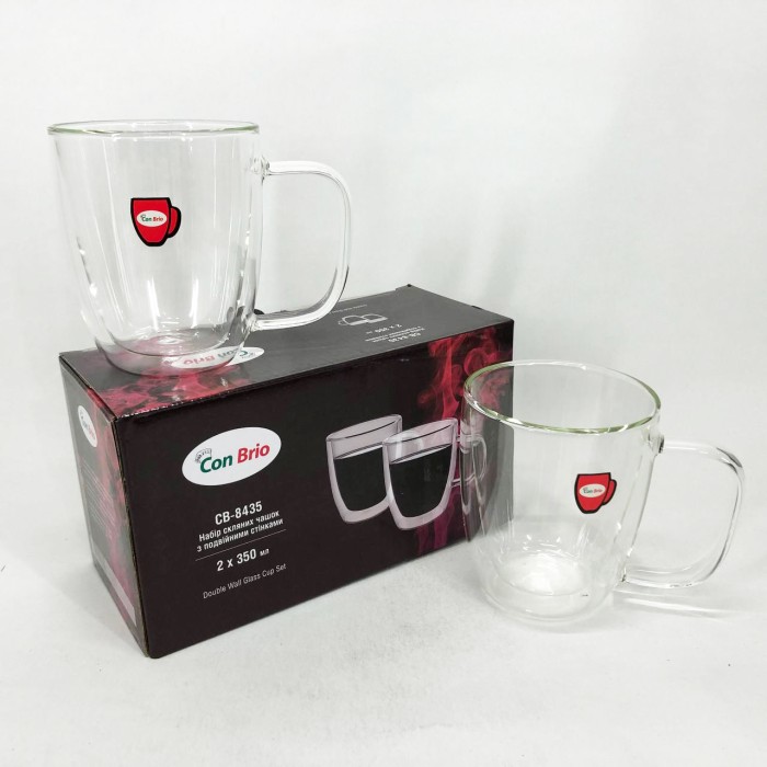 Набір склянок з подвійними стінками для кави Con, Чашки з подвійними стінками Чашки подвійним дном EU-69