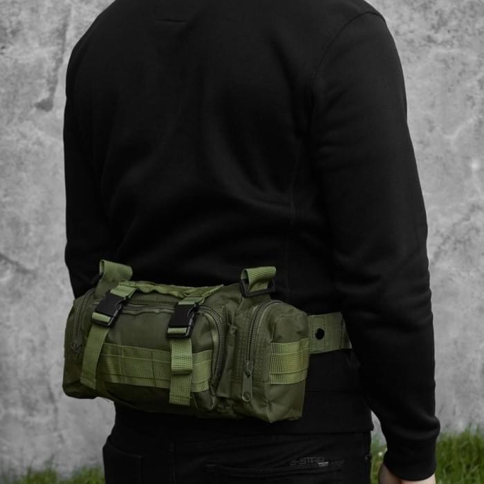 Сумка - підсумк тактична поясна Tactical військова, сумка нагрудна з ременем на плече 5 літрів GS-363 кордура хакі