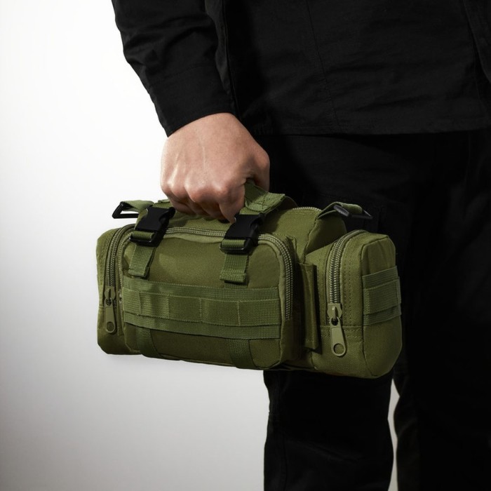 Сумка - підсумок тактична поясна Tactical військова, сумка нагрудна з ременем на плече 5 літрів кордура хакі TI-41