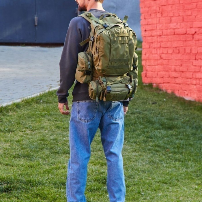 Сумка - підсумок тактична поясна Tactical військова, сумка нагрудна з ременем на плече 5 літрів кордура хакі