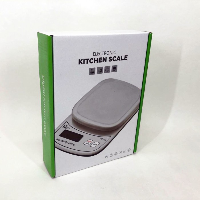Ваги кухонні із плоскою платформою QZ-158 5 кг, Кулінарні ваги для зважування їжі. Колір: білий