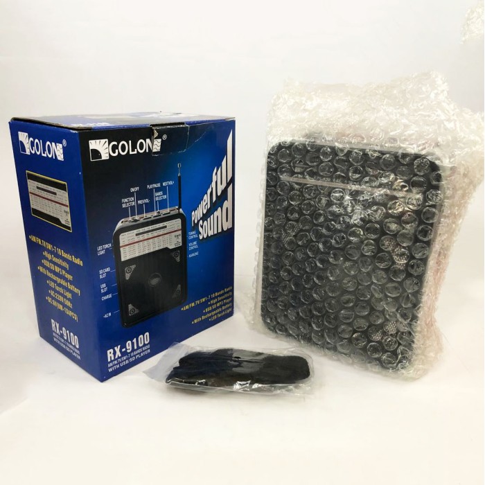 Радіоприймач GOLON RX-9100 USB+SD Радіо з ліхтарем, Ретро радіо, FM передавач. Колір: червоний