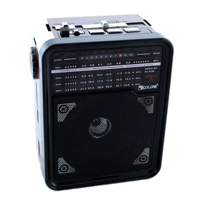 Радіоприймач GOLON RX-9100 USB+SD Радіо з ліхтарем, Ретро радіо, FM передавач. Колір: червоний