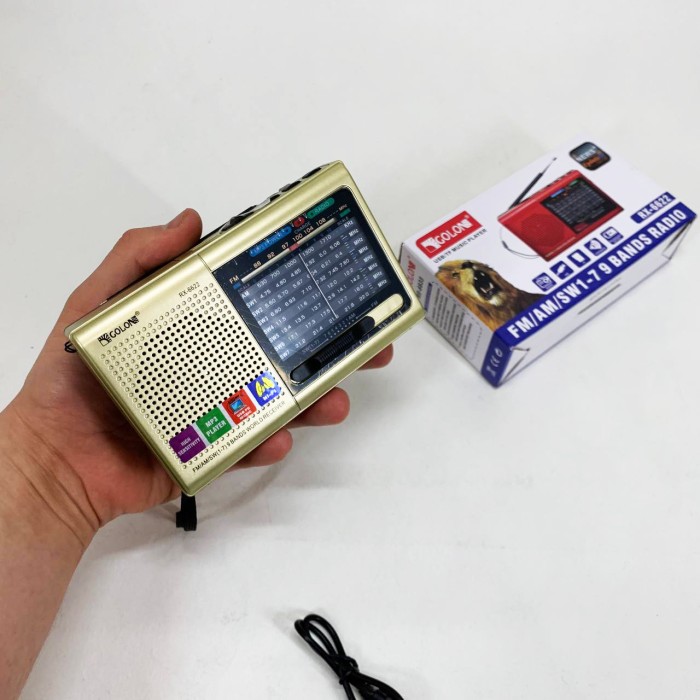 Портативна стовпчик радіо MP3 USB Golon RX-6622. Колір: золотий