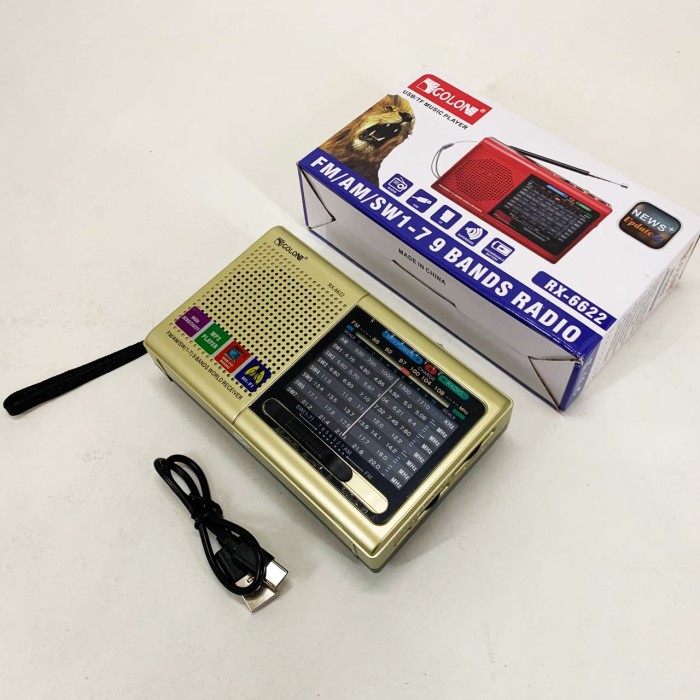 Портативна стовпчик радіо MP3 USB Golon RX-6622. Колір: золотий