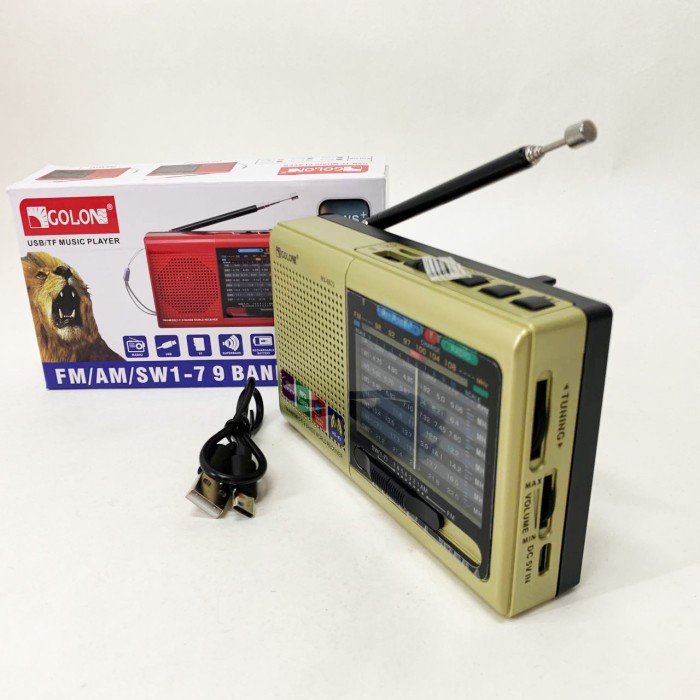 Портативна стовпчик радіо MP3 USB Golon RX-6622. Колір: золотий