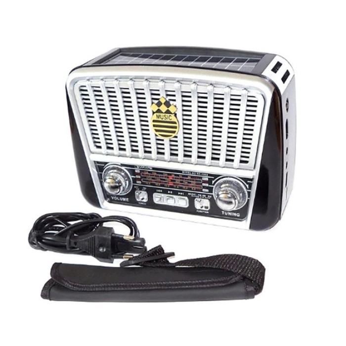 Радіоприймач Golon RX-455S USB / акумулятор сонячна панель FM радіо з mp3 програвачем. Колір: Сірий