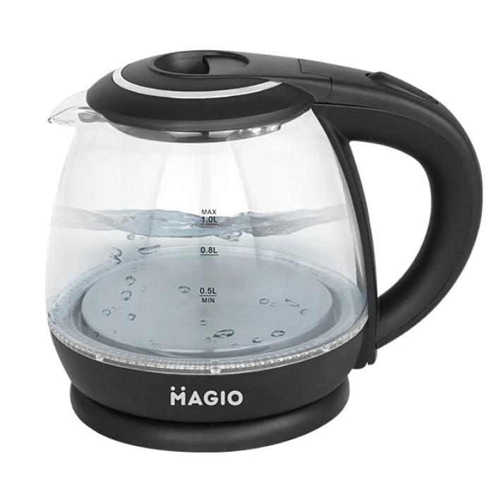 Електричний чайник Magio МG-496 1 л 900 Вт, Електрочайник скляний з QH-658 підсвічуванням якісний