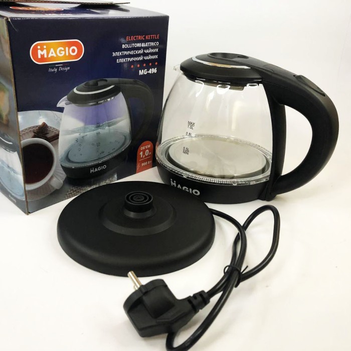 Сучасний чайник з підсвічуванням Magio МG-496 1 л 900 Вт, Електрочайник на кухню, Преміум електрочайник TV-83