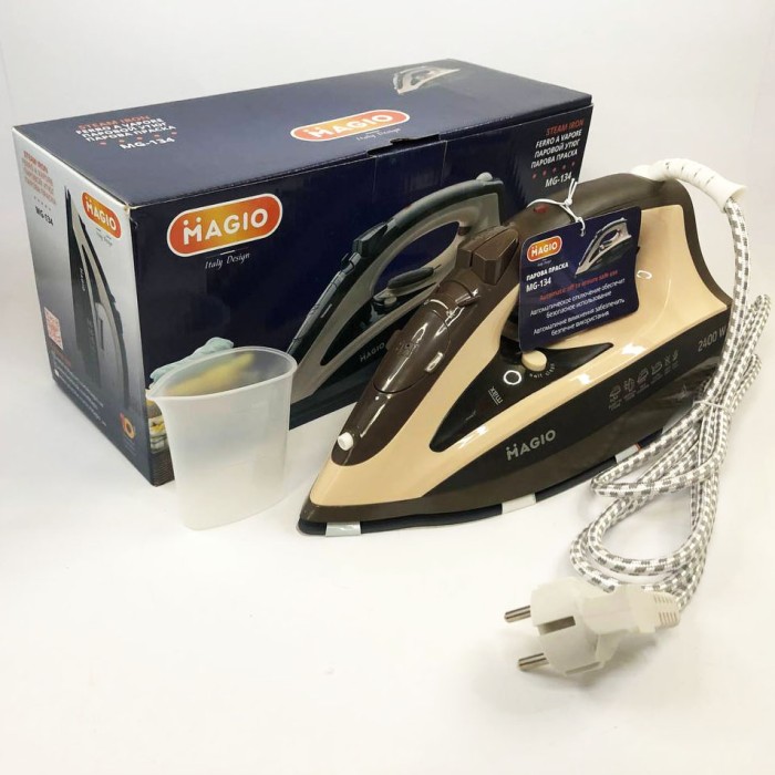 Потужна праска для швидкого прасування Magio MG-134 2400 Вт, Парова праска для прасування ZU-83