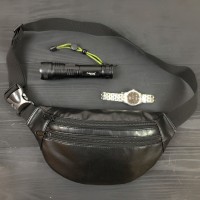 Сумка на пояс із еко-шкіри + Професійний ліхтар UC-207 POLICE BL-X71-P50