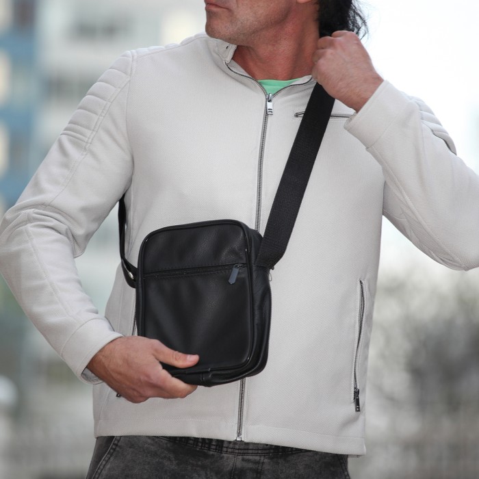 Набір 2 В 1! Сумка + Ліхтар! Якісна чоловіча сумка з натуральної шкіри + Тактичний ліхтар POLICE BL-X71-P50 IY-46