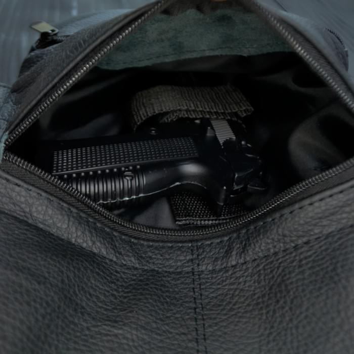 Набір 2В1. Шкіряна сумка з кобурою + ліхтарик професійний SF-417 POLICE BL-X71-P50