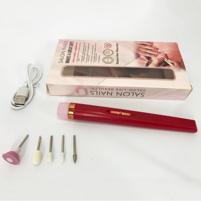Фрезер для манікюру та педикюру Flawless Salon Nails, машинка для зняття манікюру Red