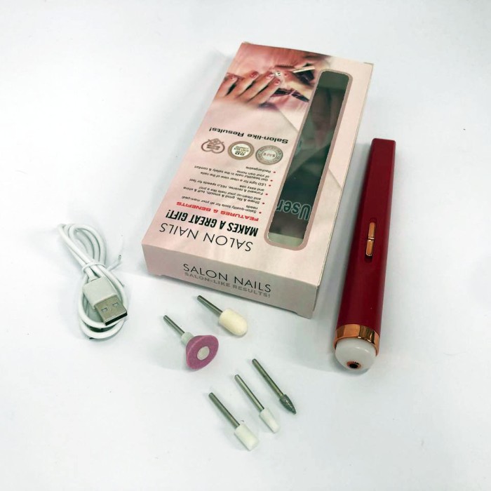 Фрезер для манікюру та педикюру Flawless Salon Nails, машинка для зняття манікюру Red