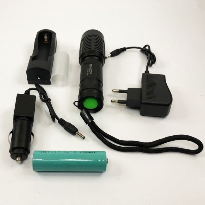 Потужний тактичний ліхтар світлодіодний, LED ліхтар із зарядкою Алюмінієвий 18650 AS-81