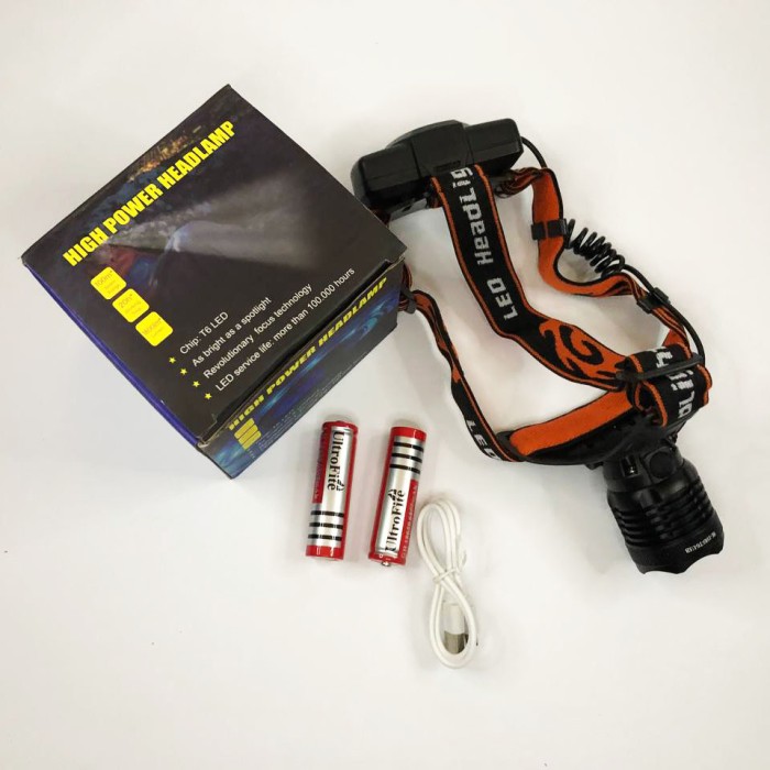Ліхтар налобний Police BL-2189 T6 (MicroUSB), універсальний, з оптичним зумом, водонепроникний ліхтар