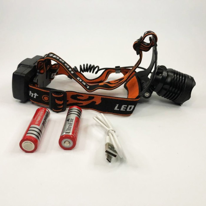 Ліхтар налобний Police BL-2189 T6 (MicroUSB), універсальний, з оптичним зумом, водонепроникний ліхтар