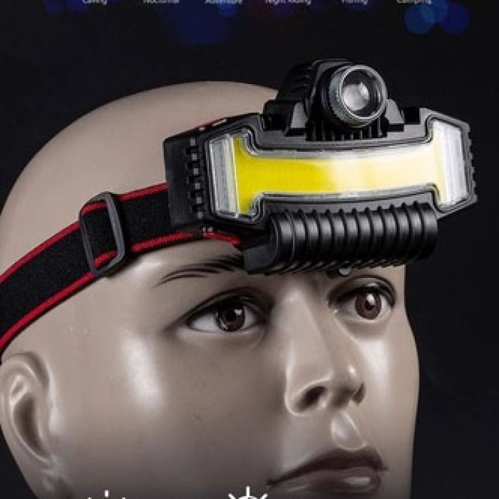 Ліхтарик акумуляторний наголовний Bailong BL-W685-LTS+COB+RGB, Налобний ліхтар з акумулятором ZH-13