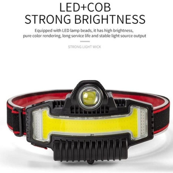 Ліхтарик акумуляторний наголовний Bailong BL-W685-LTS+COB+RGB, Налобний ліхтар з акумулятором ZH-13