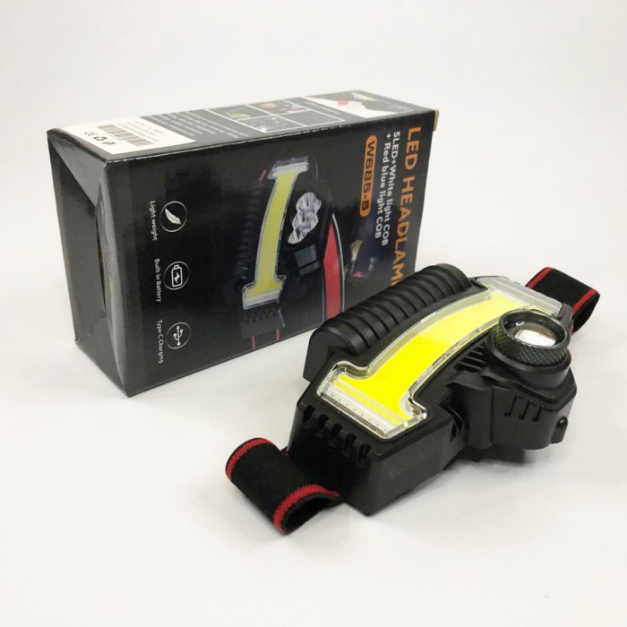 Ліхтарик акумуляторний наголовний Bailong BL-W685-LTS+COB+RGB, Налобний ліхтар з акумулятором ZH-13